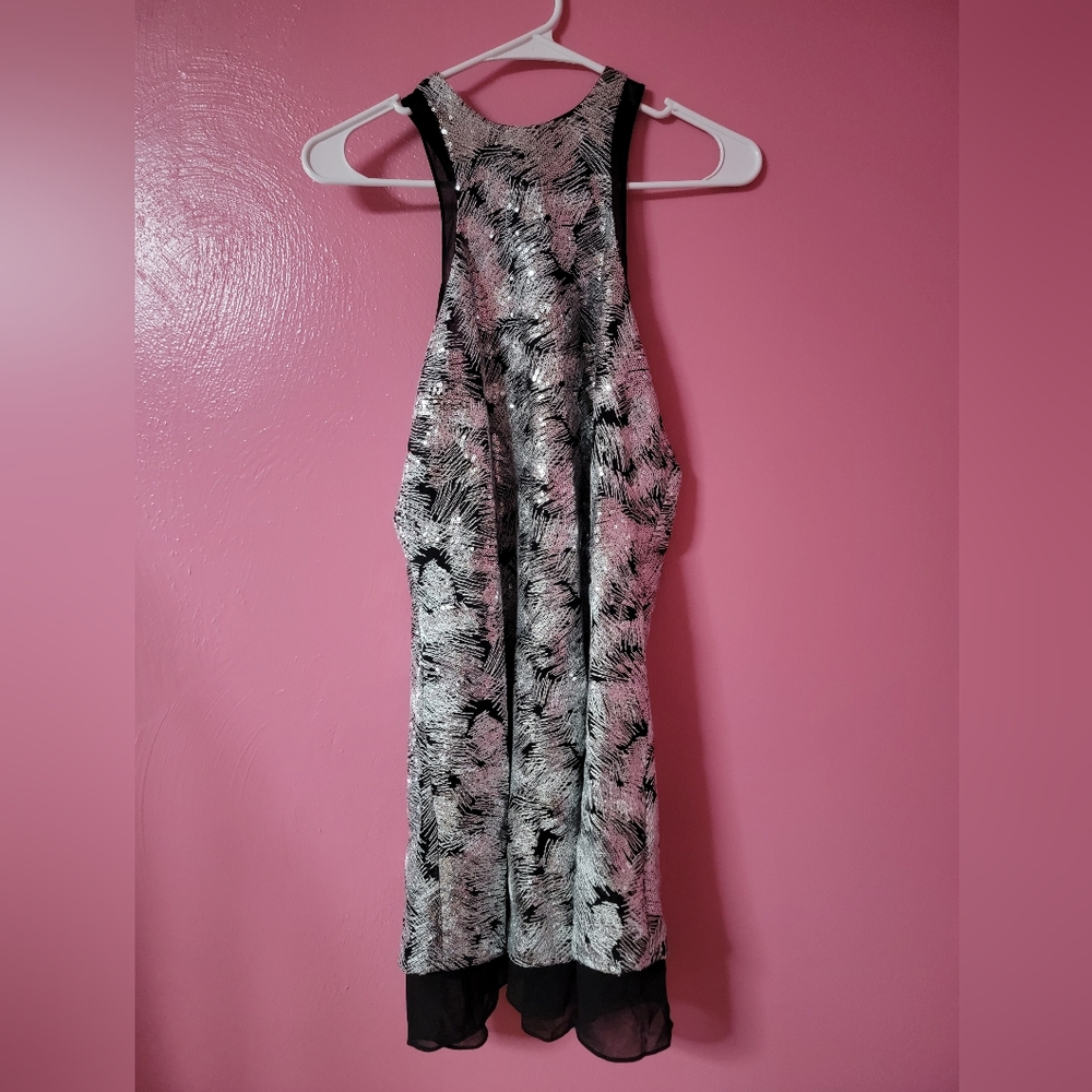 NBD Black and Silver Sequin Dress